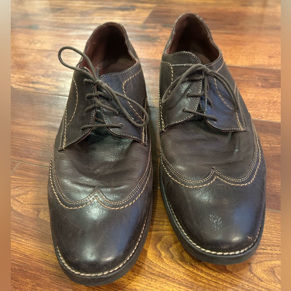 1 pair of brown dress shoes used